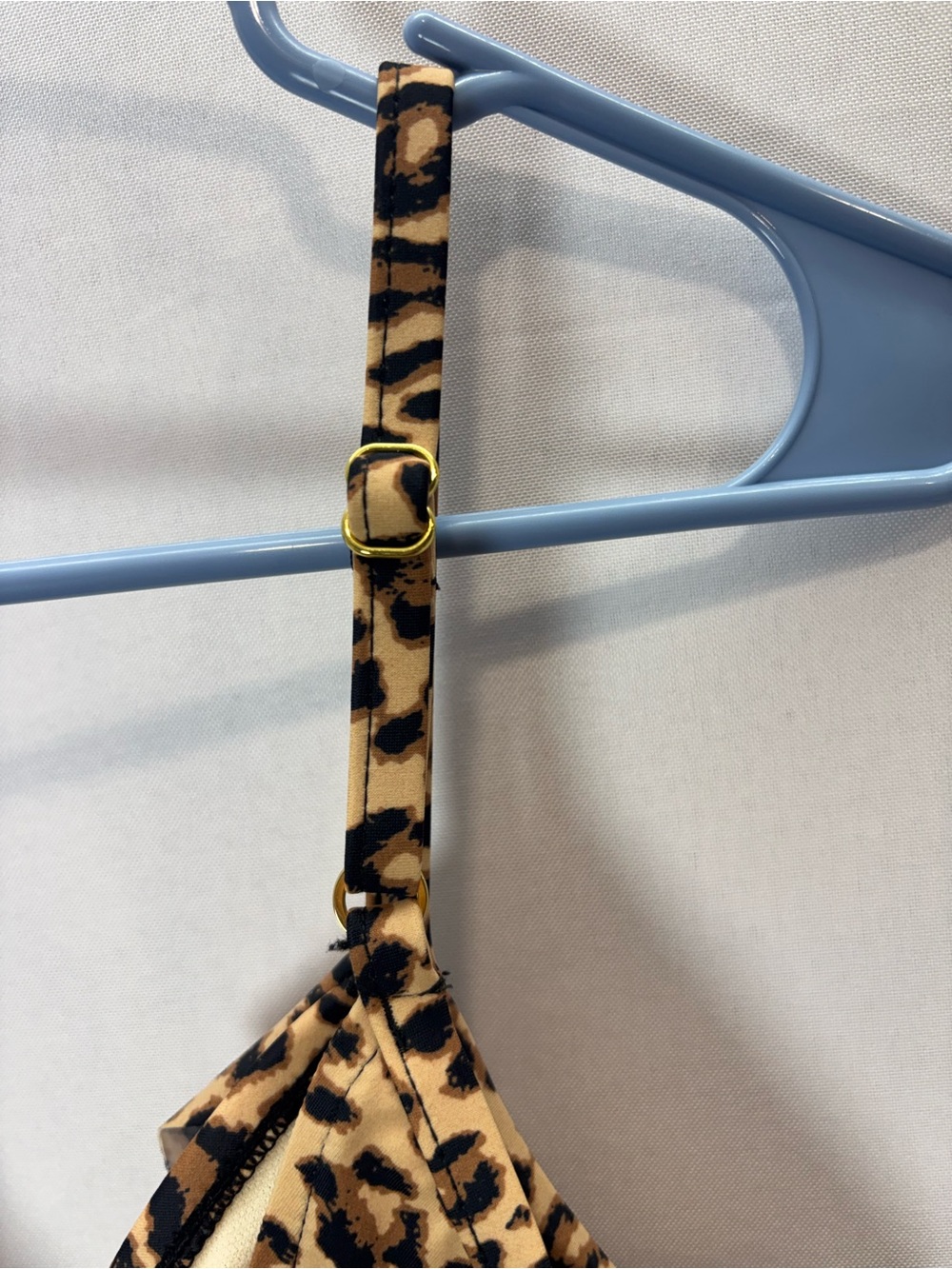 Aqua Green Leopard Print One-Piece Swimsuit - Tan & Black L - Picture 10 of 12